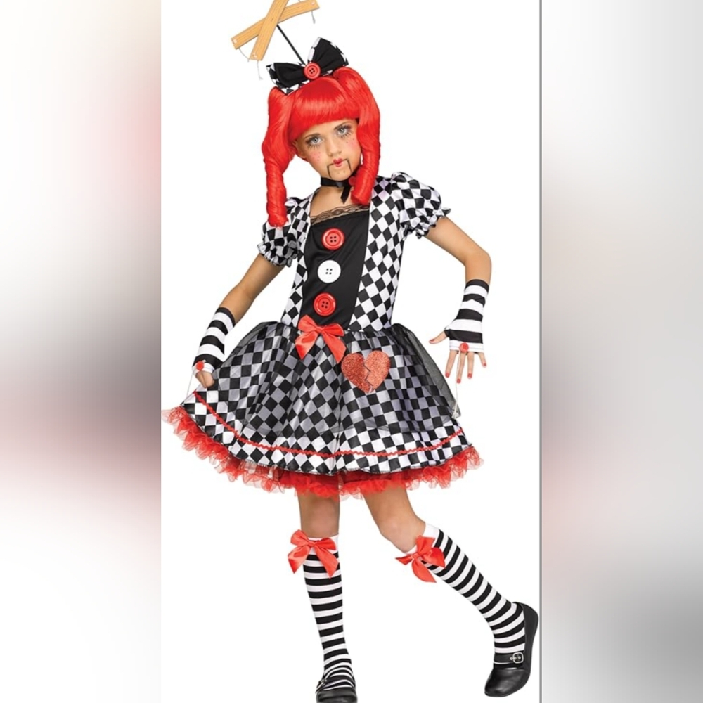 Marionette Doll Girl's Dress Up Halloween Costume Girls 8/10